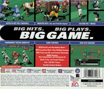 Madden NFL 99 (US) box cover back